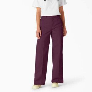 Dickies Women's Wide Leg Pants - Dark Purple